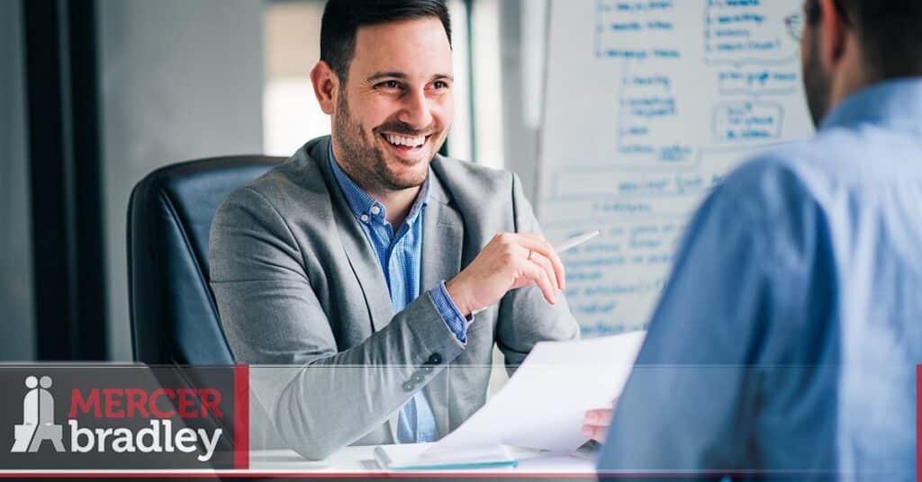 Winnipeg employer interviewing accounting candidate with confidence using best practices from Mercer Bradley.